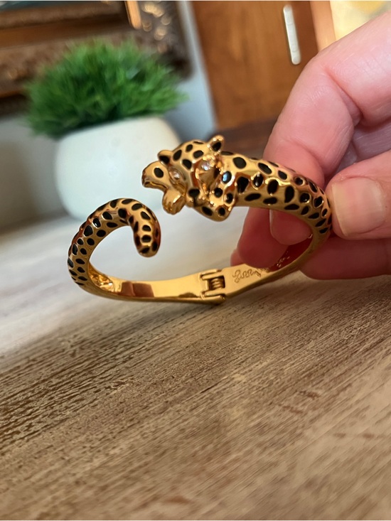 Lilly Pulitzer Jewelry - Lily Pulitzer Gold-tone Leopard Cuff Bracelet with Black Spots